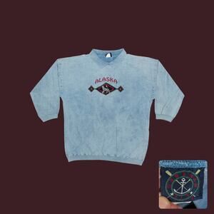 VINTAGE 90s Oarsman 913 Alaska Wolf Ombre Knit Polo Boxy XXL